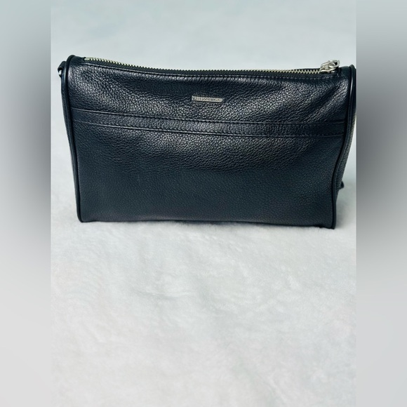 Rebecca Minkoff Black Leather Crossbody Bag Medium Size With Silver Hardware - Picture 12 of 14